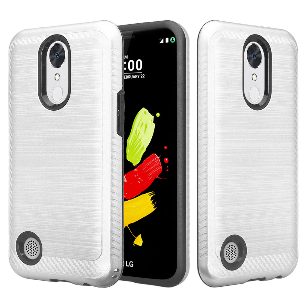 LG K4(2017) hybrid case - brush silver - www.coverlabusa.com