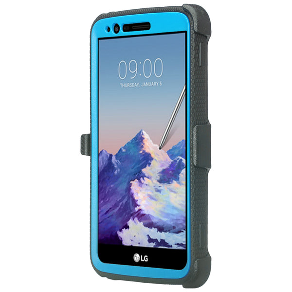 LG Stylo 3 heavy duty holster case - Blue - www.coverlabusa.com