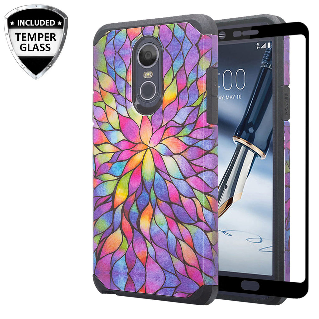 lg aristo 4 plus hybrid case - rainbow flower - www.coverlabusa.com