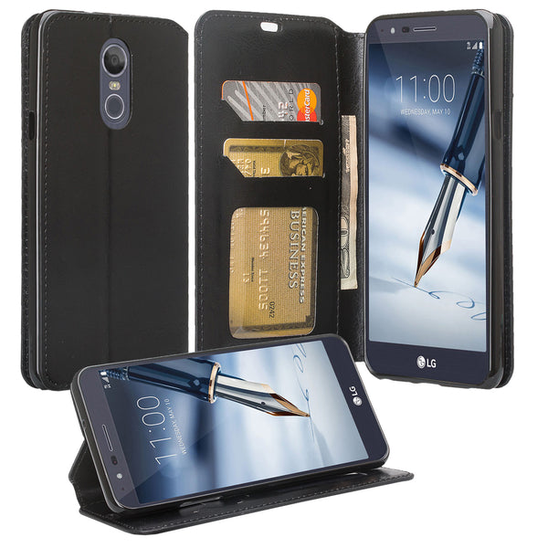 lg aristo 4 plus wallet case - black - www.coverlabusa.com