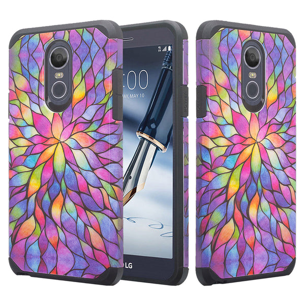 lg aristo 4 plus hybrid case - rainbow flower - www.coverlabusa.com