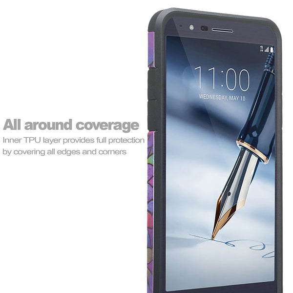 lg aristo 4 plus hybrid case - rainbow flower - www.coverlabusa.com