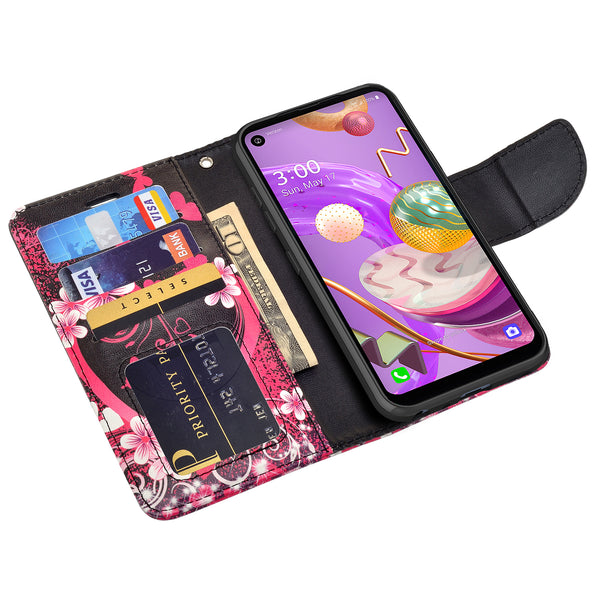 lg aristo 5 plus wallet case - heart butterflies - www.coverlabusa.com