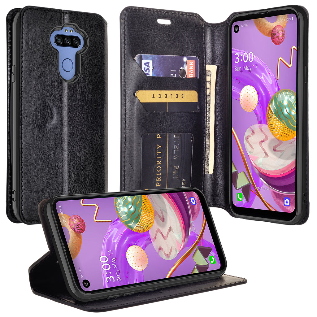 lg aristo 5 plus wallet case - black - www.coverlabusa.com