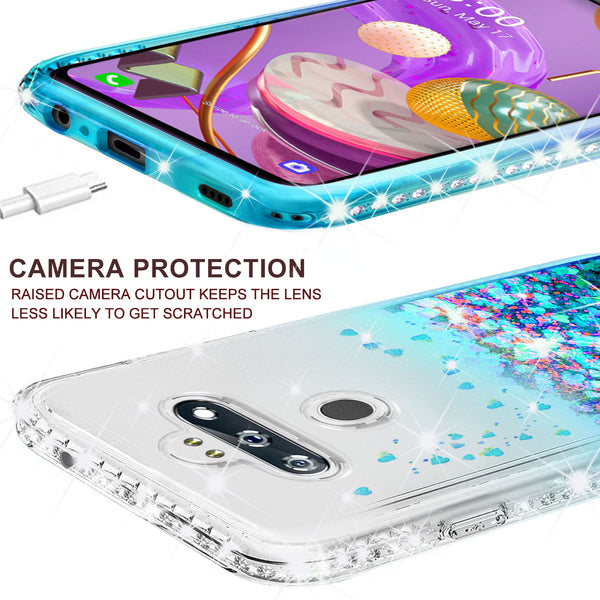 clear liquid phone case for lg aristo 5 plus - teal - www.coverlabusa.com