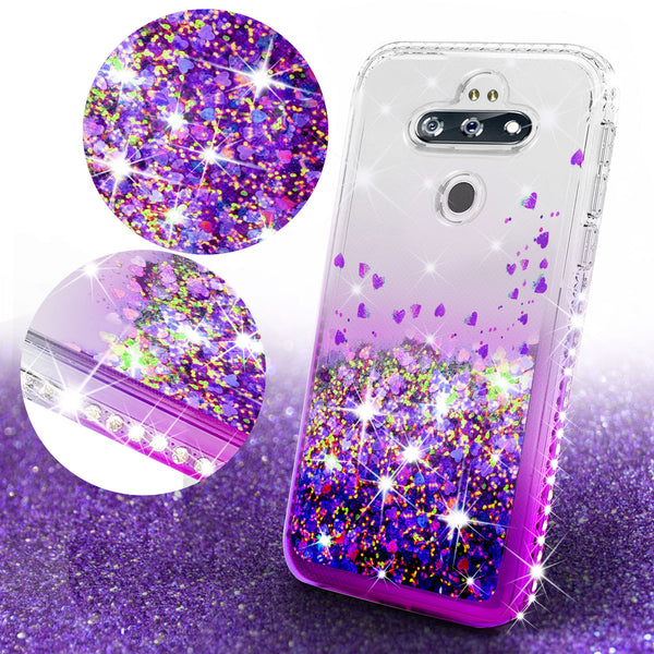 clear liquid phone case for lg aristo 5 plus - purple - www.coverlabusa.com