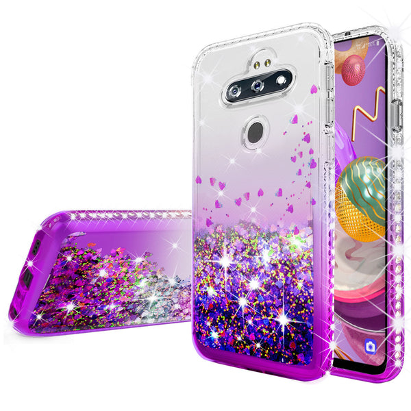 clear liquid phone case for lg aristo 5 plus - purple - www.coverlabusa.com