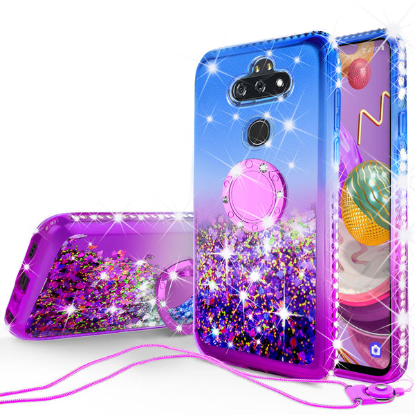 glitter phone case for lg aristo 5 plus - blue/purple gradient - www.coverlabusa.com
