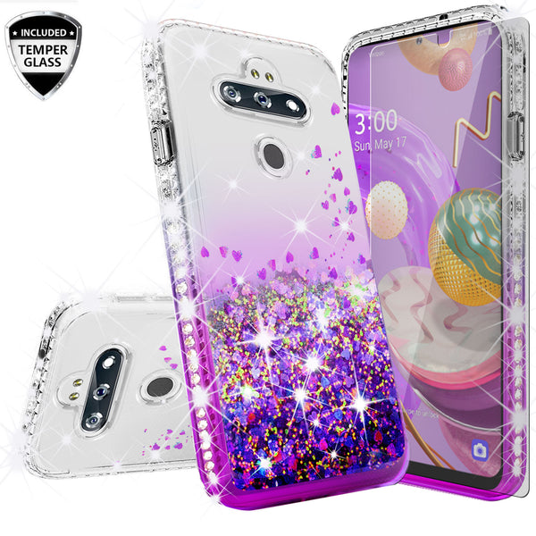 clear liquid phone case for lg aristo 5 plus - purple - www.coverlabusa.com
