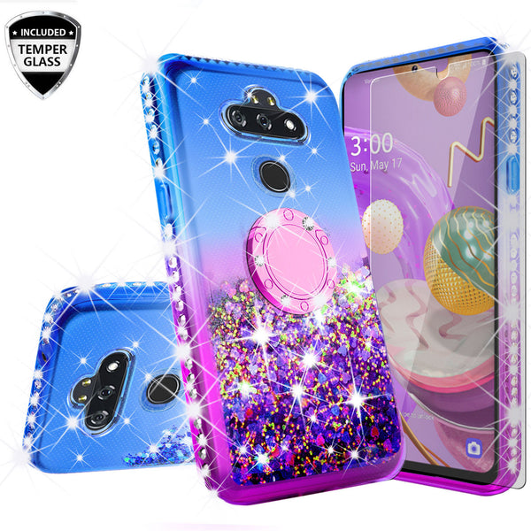 glitter phone case for lg aristo 5 plus - blue/purple gradient - www.coverlabusa.com