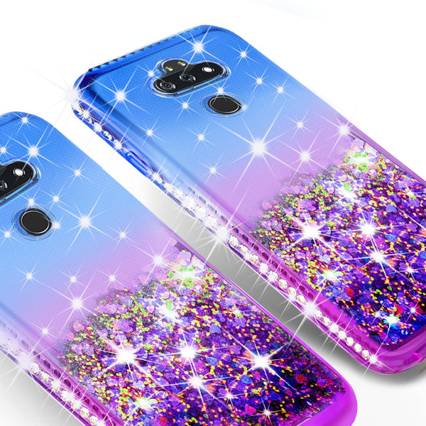 glitter phone case for lg aristo 5 plus - blue/purple gradient - www.coverlabusa.com