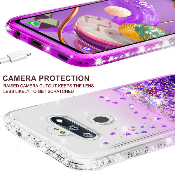 clear liquid phone case for lg aristo 5 plus - purple - www.coverlabusa.com