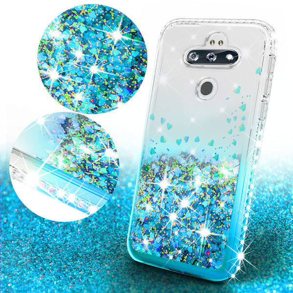 clear liquid phone case for lg aristo 5 plus - teal - www.coverlabusa.com