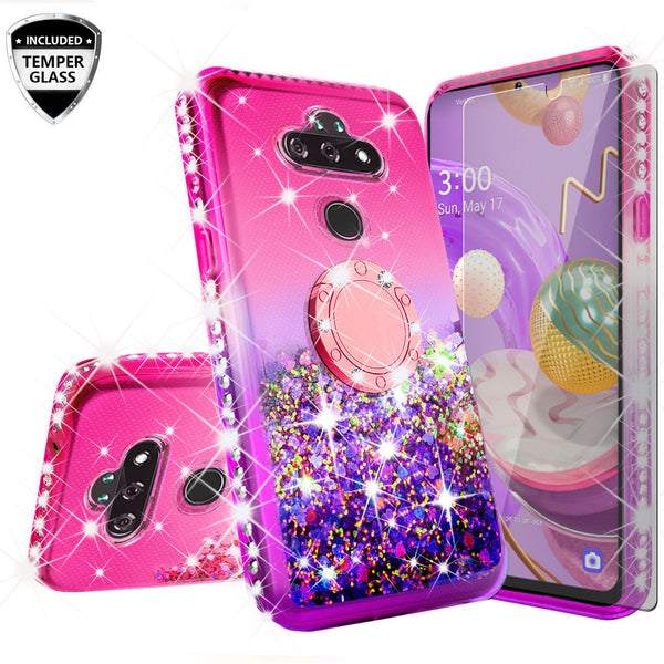 glitter phone case for lg aristo 5 plus - hot pink/purple gradient - www.coverlabusa.com