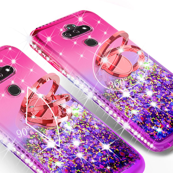 glitter phone case for lg aristo 5 plus - hot pink/purple gradient - www.coverlabusa.com