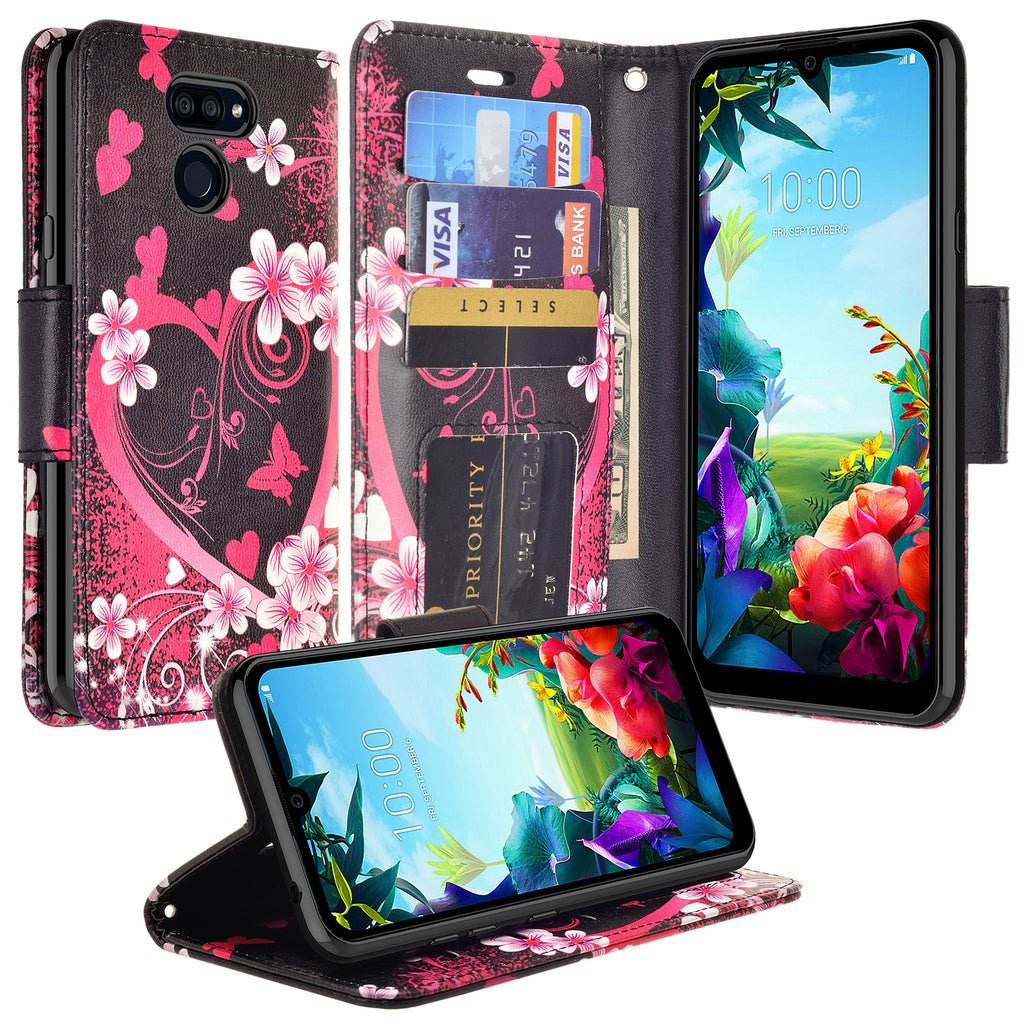 lg stylo 6 wallet case - heart butterflies - www.coverlabusa.com