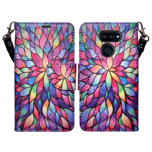 lg stylo 6 wallet case - rainbow flower - www.coverlabusa.com
