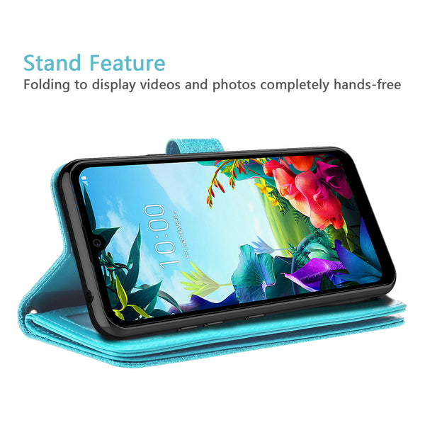 lg stylo 6 glitter wallet case - teal - www.coverlabusa.com