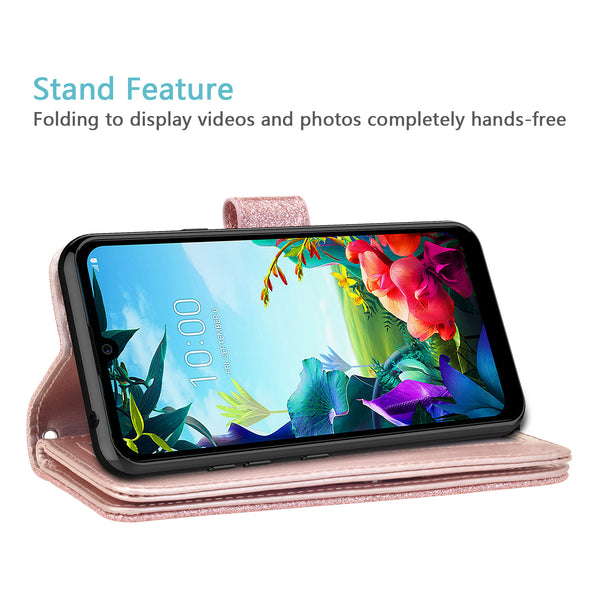 lg stylo 6 glitter wallet case - rose gold - www.coverlabusa.com