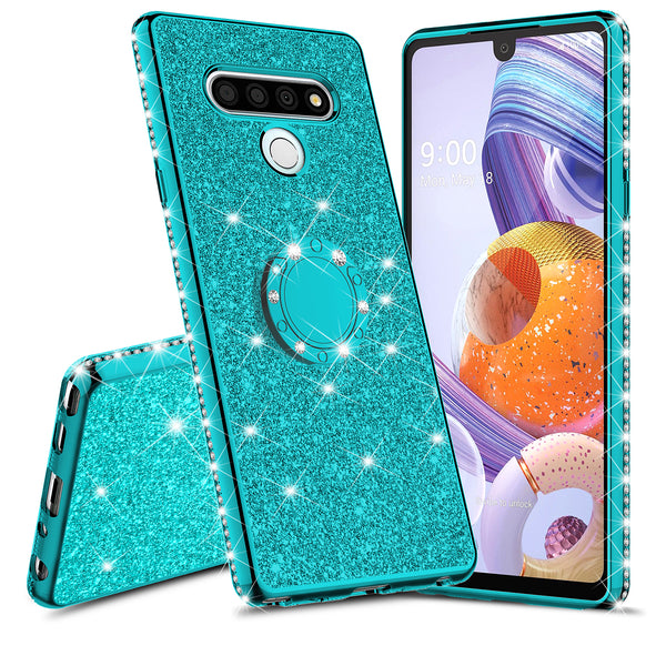 lg stylo 6 glitter bling fashion case - teal - www.coverlabusa.com