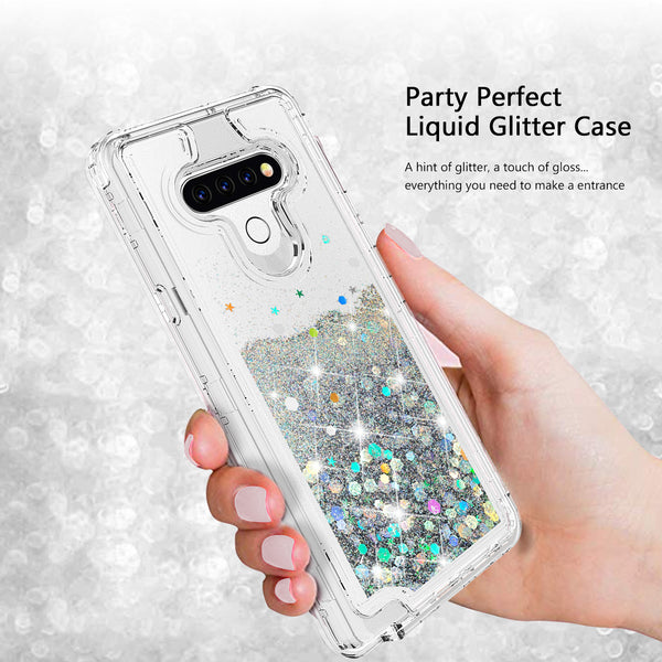 hard clear glitter phone case for lg stylo 6 - clear - www.coverlabusa.com
