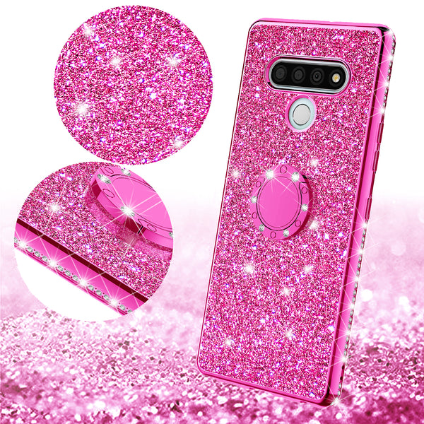 lg stylo 6 glitter bling fashion case - hot pink - www.coverlabusa.com