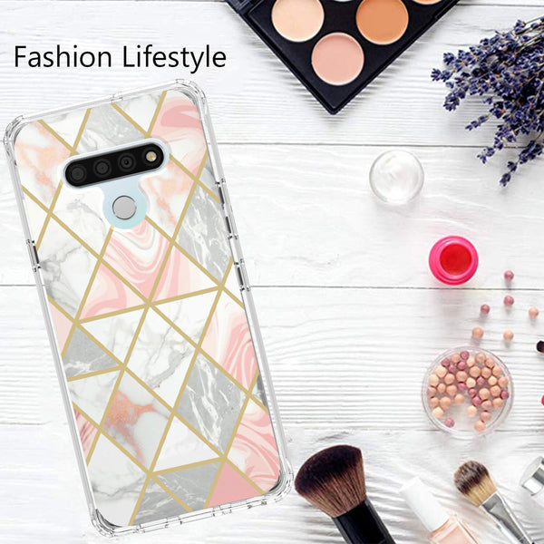 lg stylo 6 full-body case - pink marble - www.coverlabusa.com