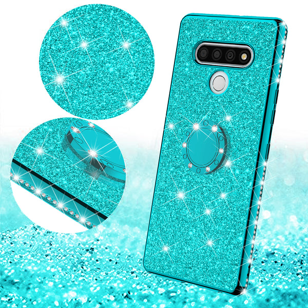 lg stylo 6 glitter bling fashion case - teal - www.coverlabusa.com