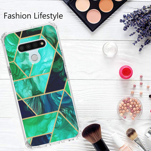 lg stylo 6 full-body case - teal marble - www.coverlabusa.com