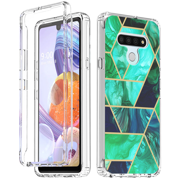 lg stylo 6 full-body case - teal marble - www.coverlabusa.com