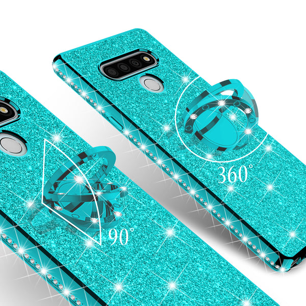 lg stylo 6 glitter bling fashion case - teal - www.coverlabusa.com