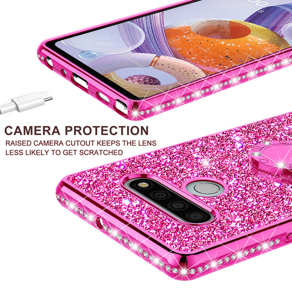 lg stylo 6 glitter bling fashion case - hot pink - www.coverlabusa.com