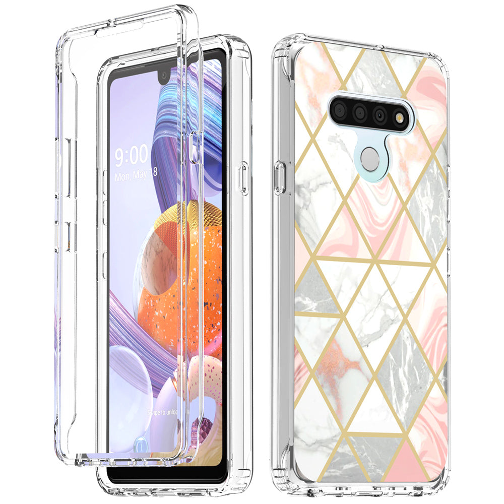 lg stylo 6 full-body case - pink marble - www.coverlabusa.com