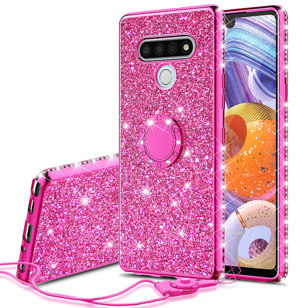 lg stylo 6 glitter bling fashion case - hot pink - www.coverlabusa.com