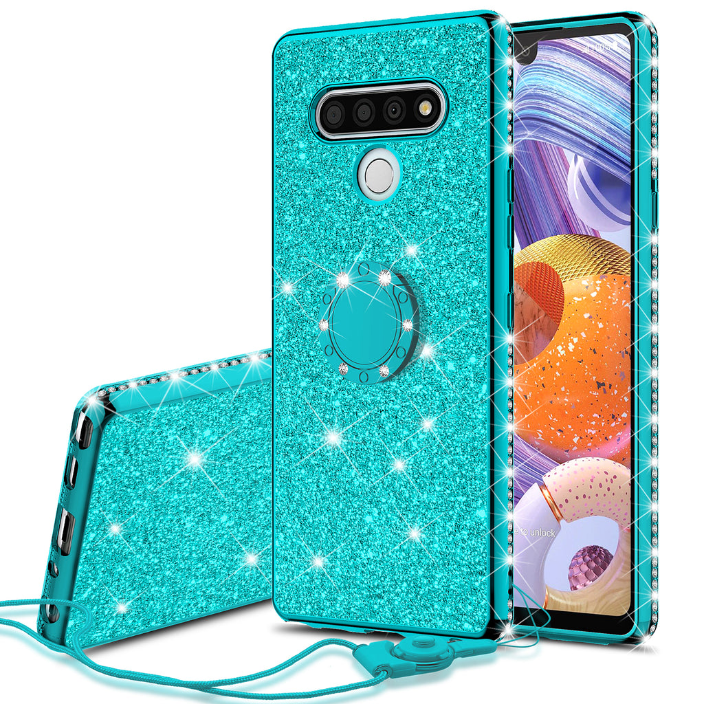 lg stylo 6 glitter bling fashion case - teal - www.coverlabusa.com