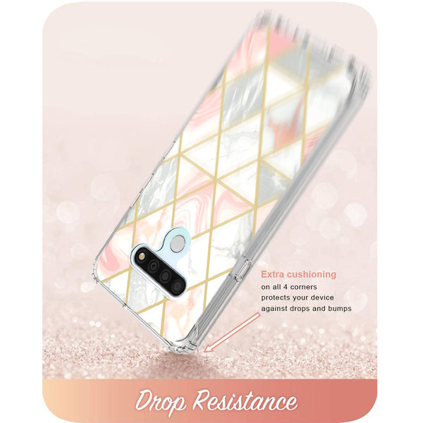 lg stylo 6 full-body case - pink marble - www.coverlabusa.com