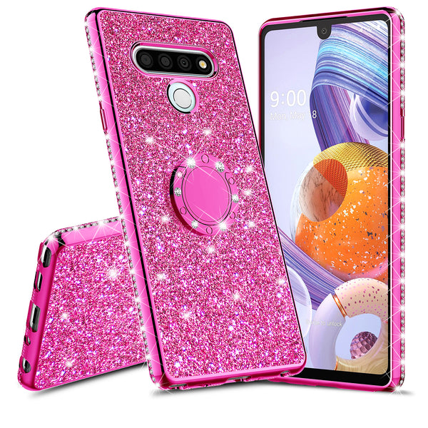 lg stylo 6 glitter bling fashion case - hot pink - www.coverlabusa.com