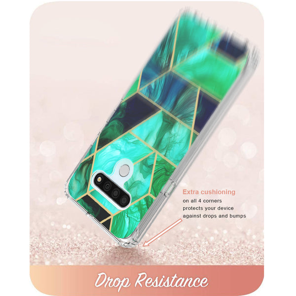 lg stylo 6 full-body case - teal marble - www.coverlabusa.com