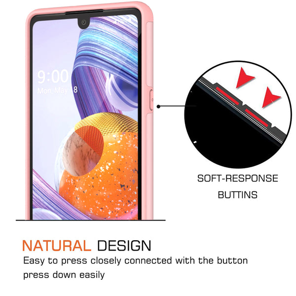 lg stylo 6 glitter hybrid case - rose gold - www.coverlabusa.com
