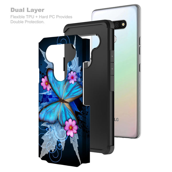 lg stylo 6 hybrid case - blue butterfly - www.coverlabusa.com