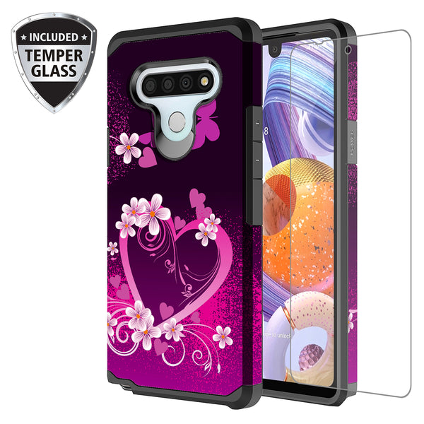 lg stylo 6 hybrid case - heart butterflies - www.coverlabusa.com