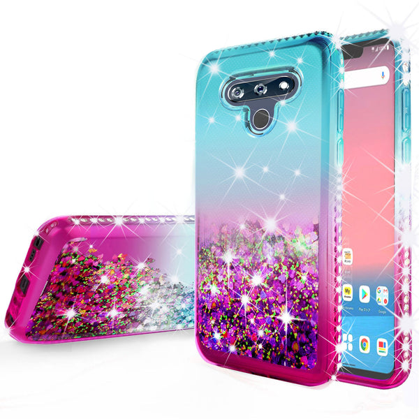 glitter phone case for lg stylo 6 -teal/pink gradient - www.coverlabusa.com