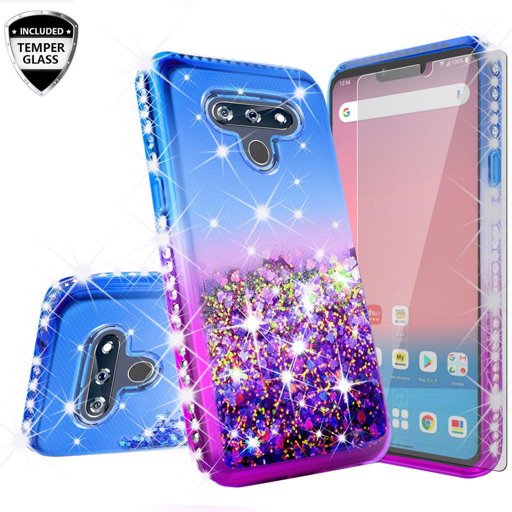 glitter phone case for lg stylo 6 - blue/purple gradient - www.coverlabusa.com