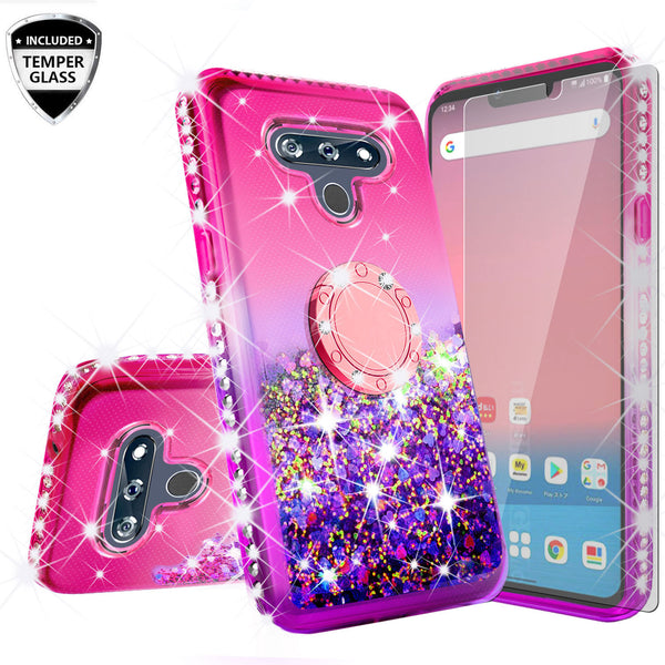 glitter phone case for lg stylo 6 - hot pink/purple gradient - www.coverlabusa.com