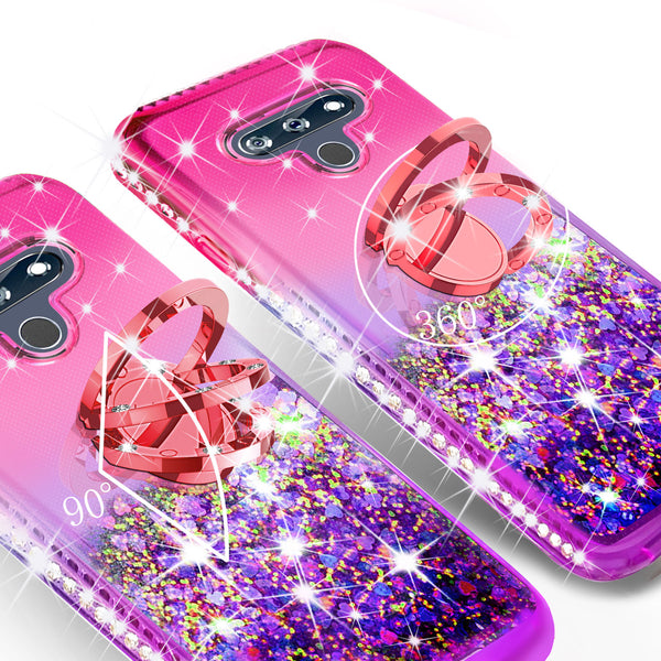 glitter phone case for lg stylo 6 - hot pink/purple gradient - www.coverlabusa.com