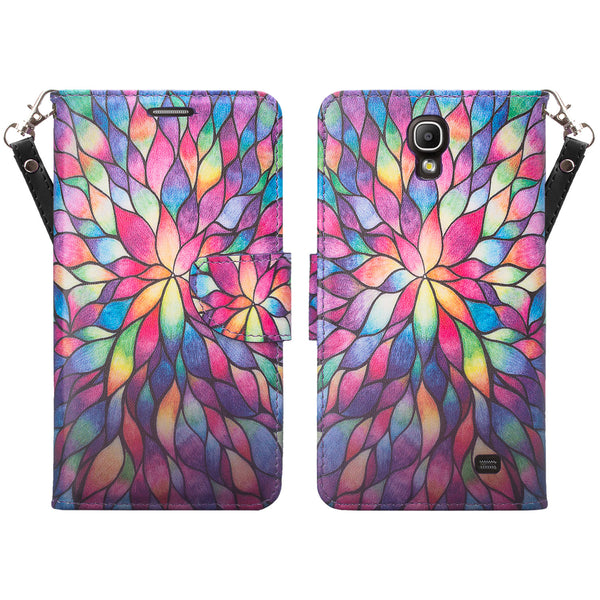samsung galaxy mega 2 case - wallet - rainbow flower - www.coverlabusa.com