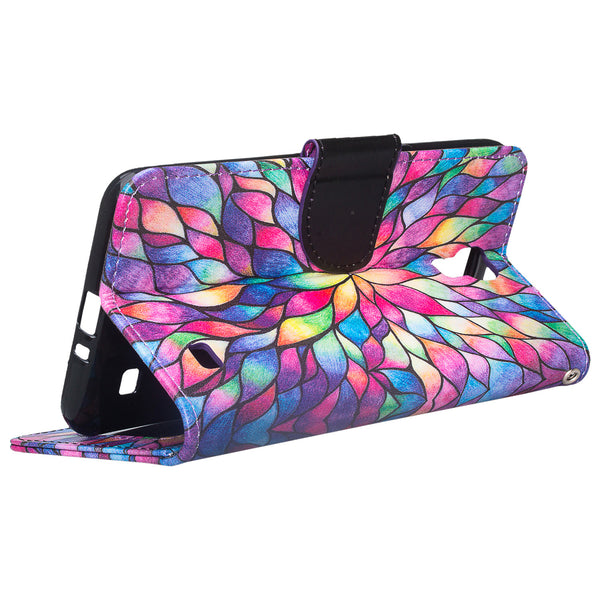 samsung galaxy mega 2 case - wallet - rainbow flower - www.coverlabusa.com