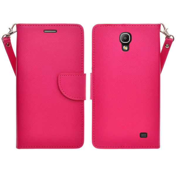 samsung galaxy mega2 leather wallet case - hot pink - www.coverlabusa.com