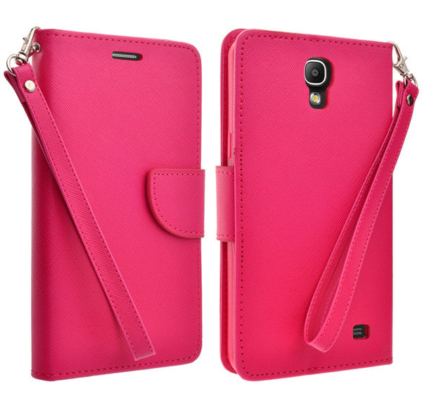 samsung galaxy mega2 leather wallet case - hot pink - www.coverlabusa.com