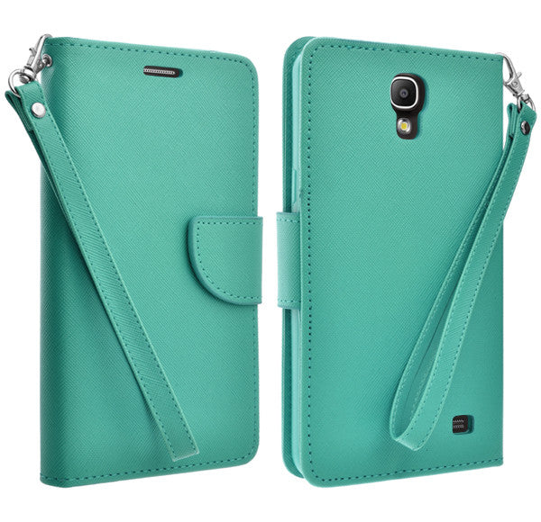samsung galaxy mega2 leather wallet case - teal - www.coverlabusa.com